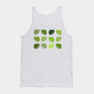 Monstera Leaves in greens Tank Top